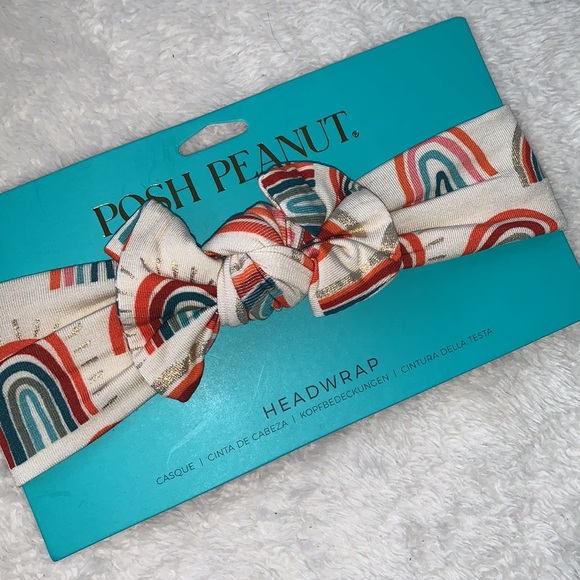 NWT Posh Peanut Skyla Rainbow Headwrap Bow 0-3M - Picture 3 of 6